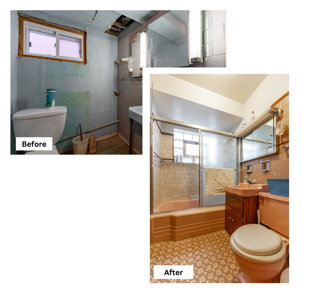 Berwyn 16 Before and after of a bathroom in Berwyn