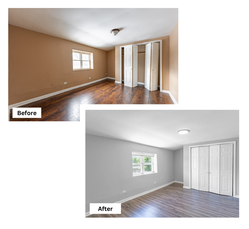 Peoria 16 Before and after of a bedroom in Peoria