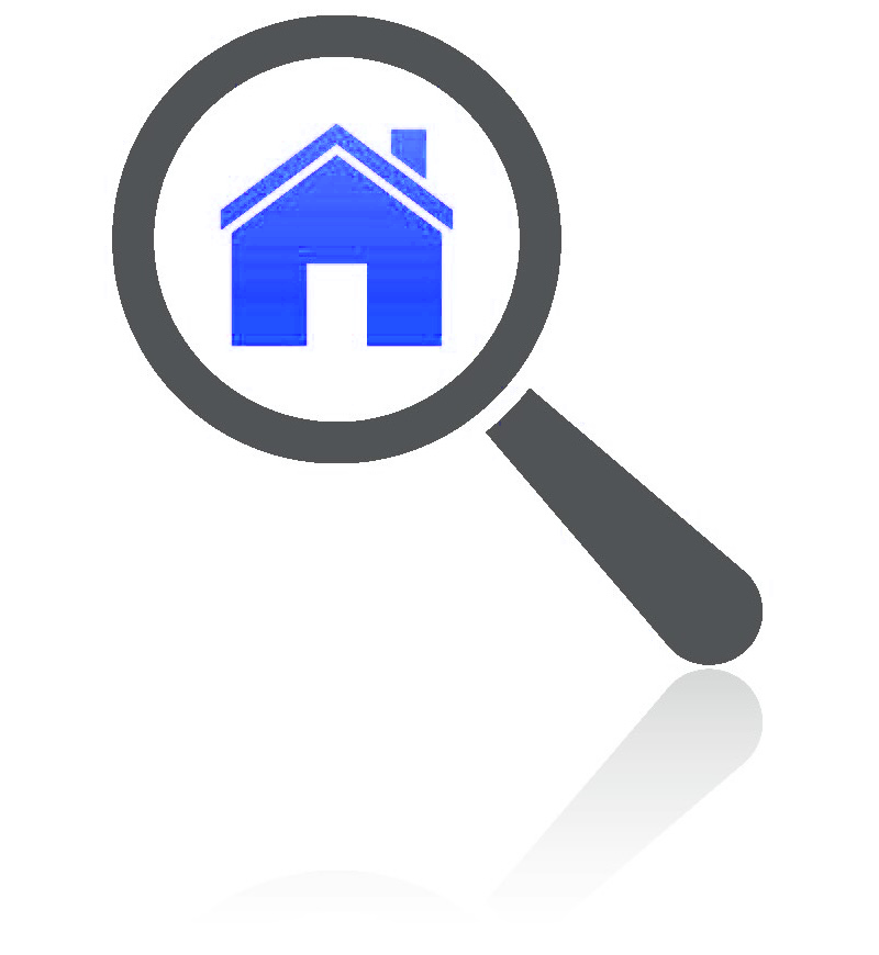 Peoria 8 Magnifying glass with house icon