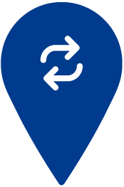 Location pin with arrows icon