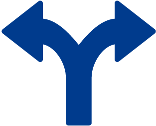 Arrows splitting ways icon