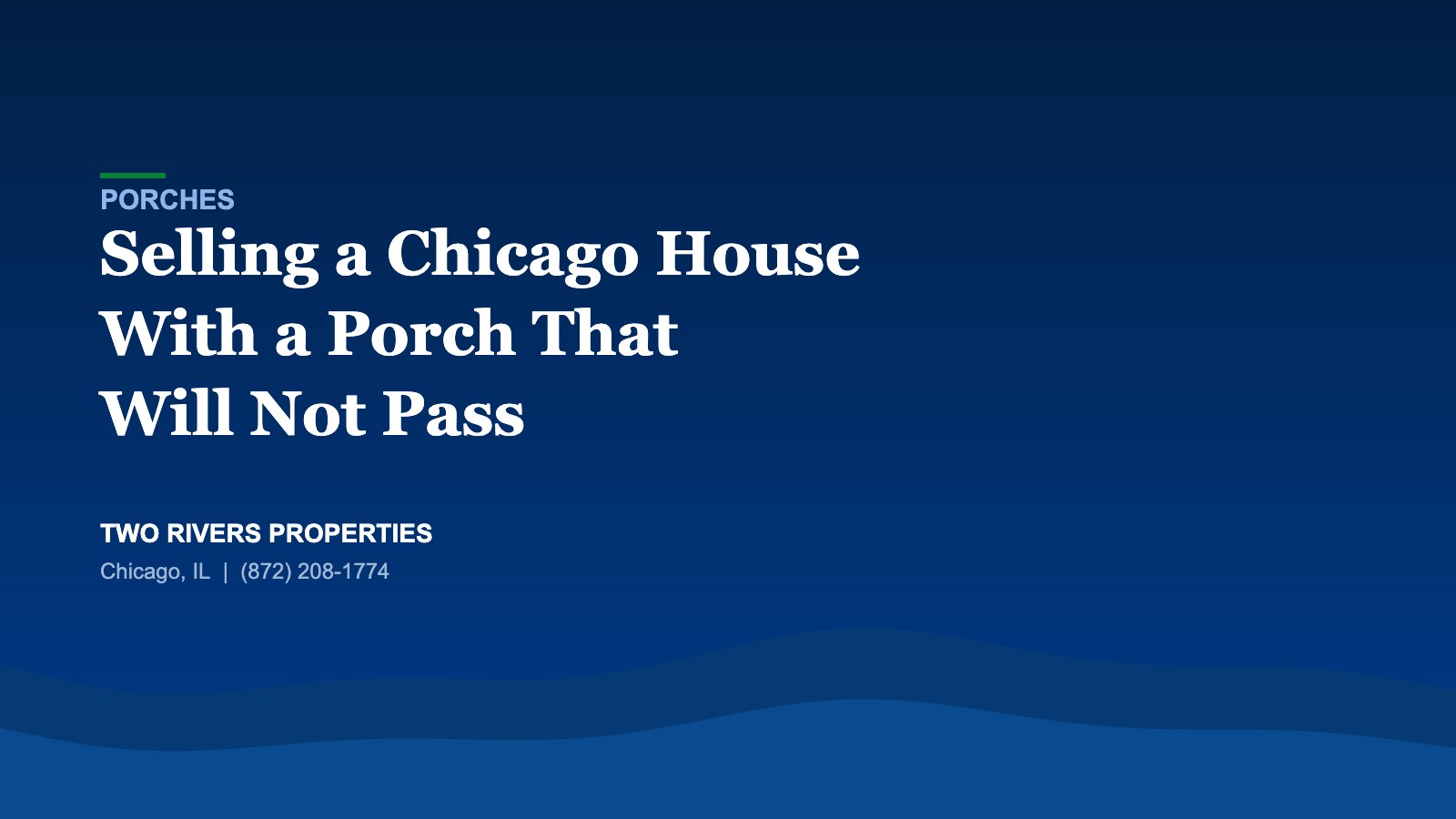 Selling a Chicago house with a rear porch that will not pass